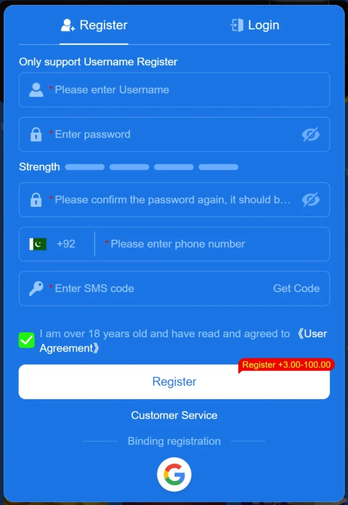 How to register account on Luck44 Game